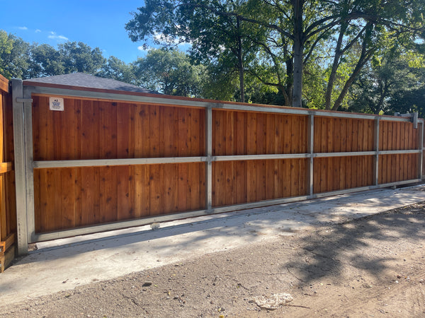 Installation of a 33-foot sliding gate in Dallas